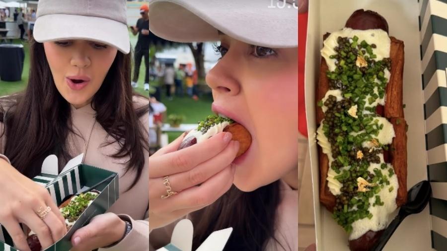 Franciny Ehlke paga R$ 500 em hot dog com ouro nos EUA