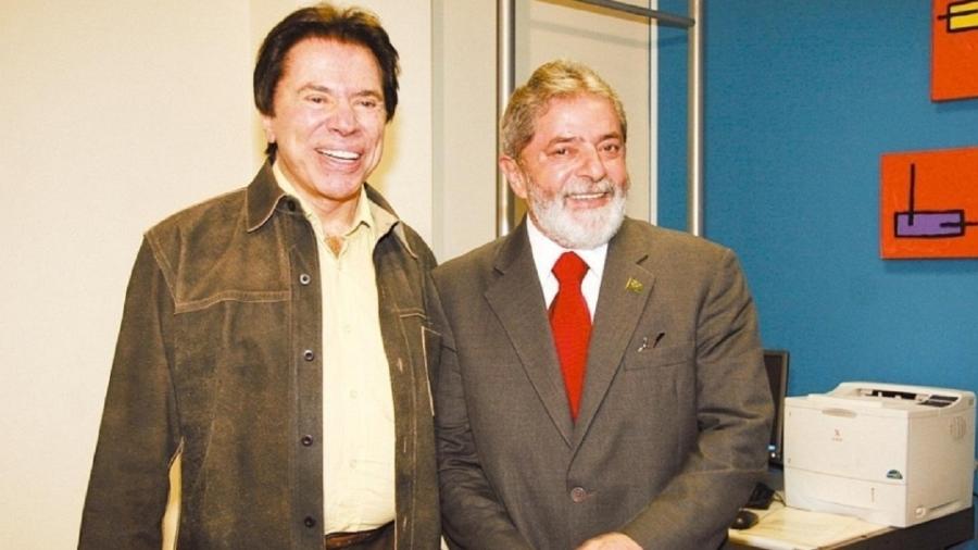 Silvio Santos e Lula no SBT em 2006, antes do início do debate promovido pela emissora, em São Paulo - Lourival Ribeiro/SBT