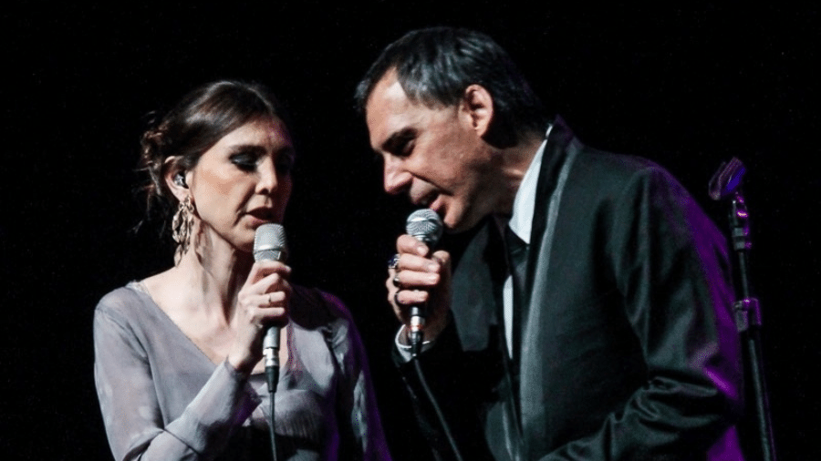 Adriana Calcanhotto e Arnaldo Antunes se reencontram no palco do Coala Festival; foto mostra os artistas em 2014