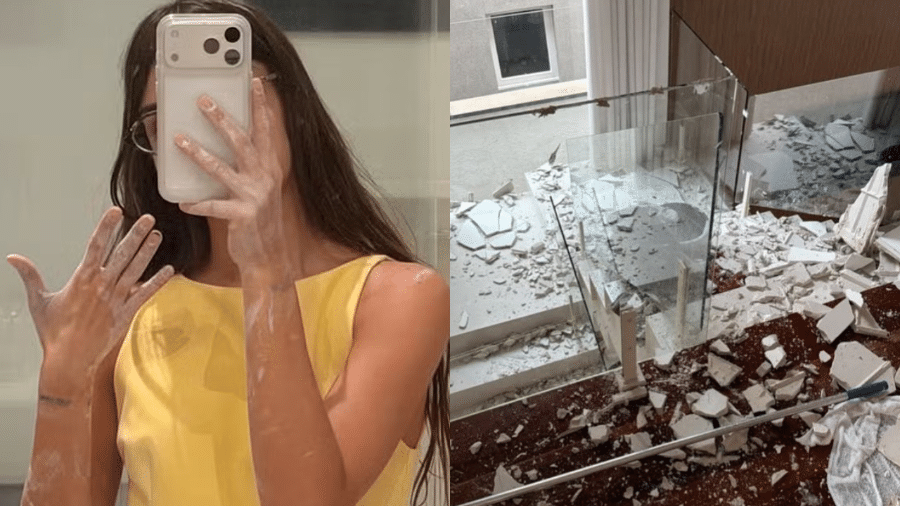 Chuvas em SP causam estragos na casa de Amanda Kimberlly; modelo compartilha danos