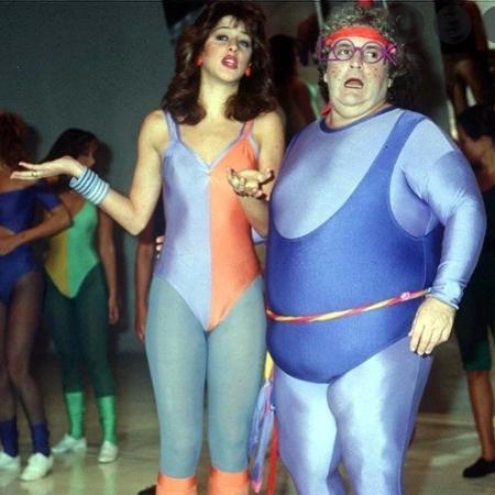 Claudia Raia e Jô Soares na década de 1980