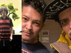 Sobrinho de Bruno Mars ganha camisa do Flamengo após shows do cantor no BR