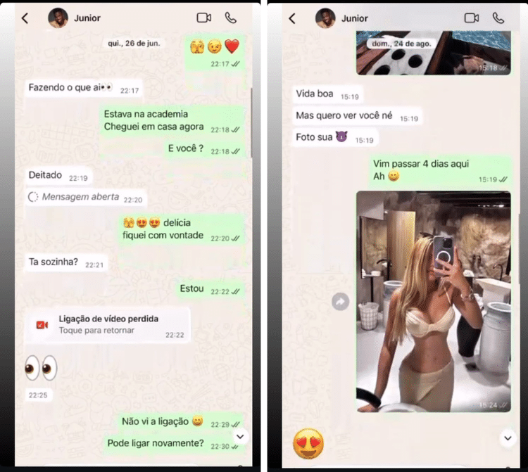 Day Magalhães divulgou supostos prints de conversas com Vini Jr