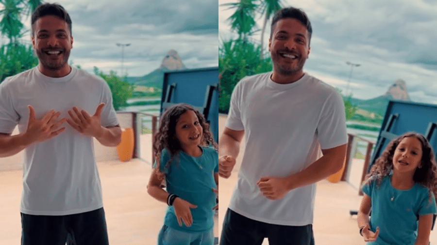 Wesley Safadão e a filha, Ysis, dançando a música "Macetando" - Reprodução/Instagram