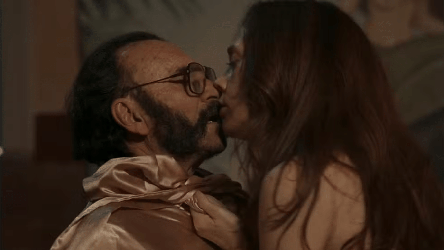 Rachid (Almir Sater) e Iolanda (Camila Morgado) em "Renascer" - Reprodução/Globo