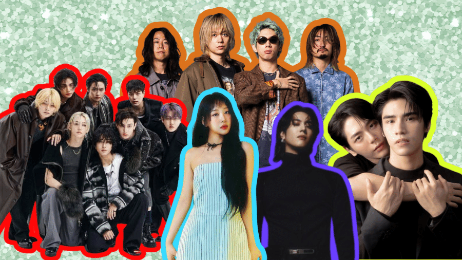 Stray Kids, Yugyeom, Yves, ONE OK ROCK, Up e Up e Poom no Brasil - Camila Monteiro/Arte UOL