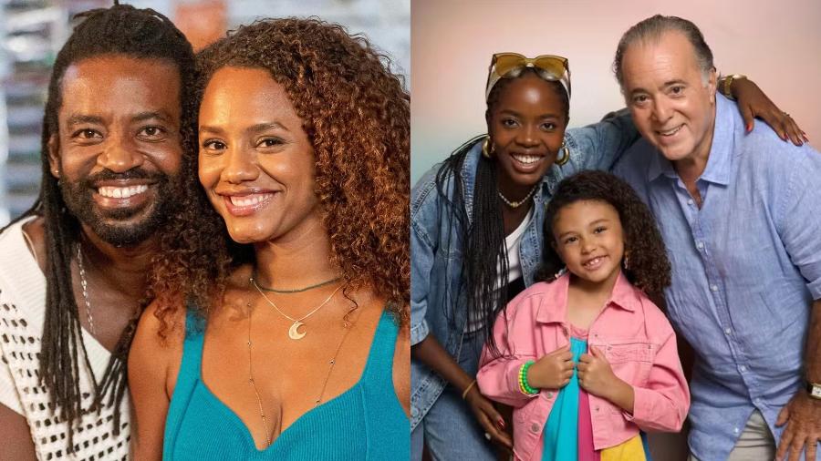 Fabrício Boliveira e Jessica Ellen de 'Volta por Cima'; ao lado, Clara Moneke, Tony Ramos e Elis Cabral, de 'Dona de Mim' Fabrício Boliveira e Jessica Ellen de 'Volta por Cima'; ao lado, Clara Moneke, Tony Ramos e Elis Cabral, de 'Dona de Mim'