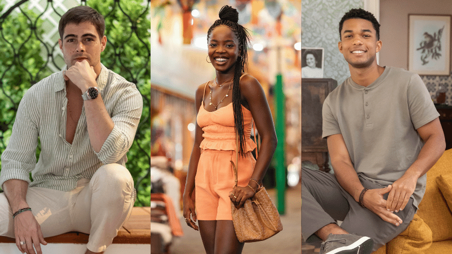 Davi (Rafa Vitti), Leo (Clara Moneke) e Samuel (Juan Paiva) em "Dona de Mim" - Léo Rosário e Manoella Mello/Globo