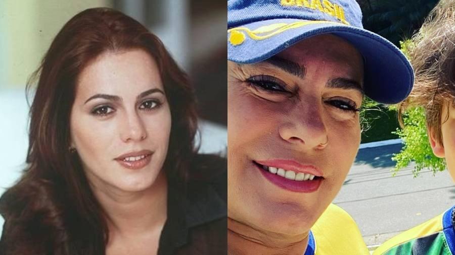 Débora Rodrigues em 1997 e em 2021 - Divulgação/Playboy e Reprodução/Facebook