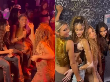 Música juntas? Shakira grava vídeo com Anitta em boate de Miami; assista