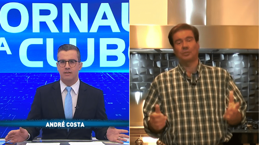 Apresentador Manoel Branco (direita) apresentava um programa na grade da TV Clube