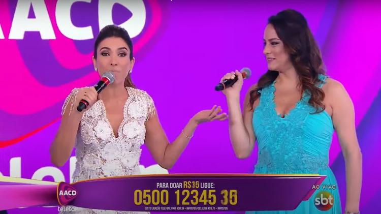 Silvia e Patricia Abravanel no Teleton 2015 