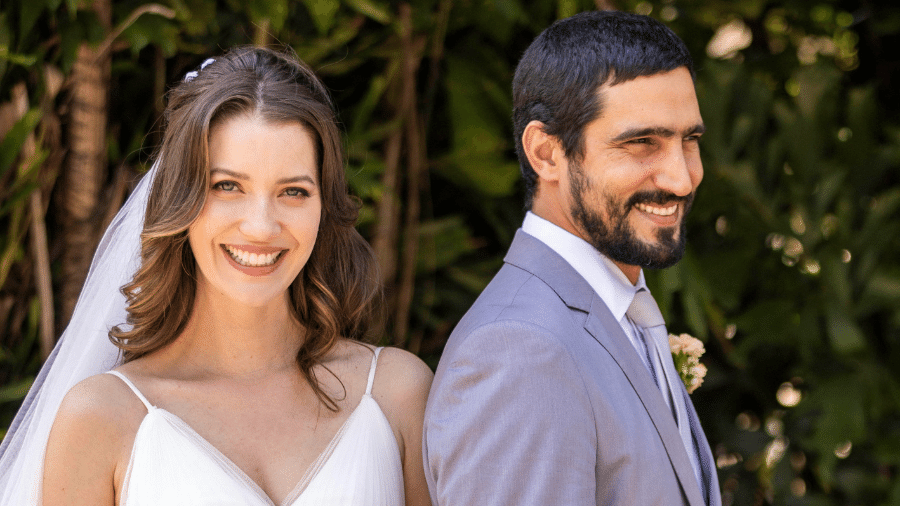 Vênus (Nathalia Dill) e Tom (Renato Góes) se casam em "Família É Tudo" - Beatriz Damy/Globo