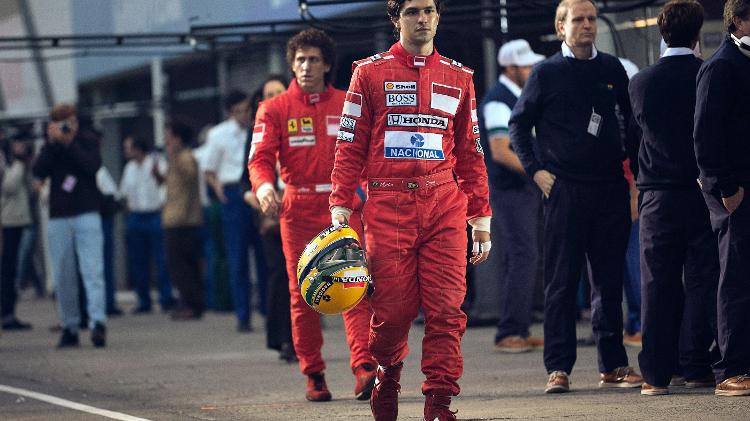 Em cena de "Senna",  Gabriel Leone vive o brasileiro e Matt Mella é Alain Prost, companheiro na McLaren e seu grande rival 