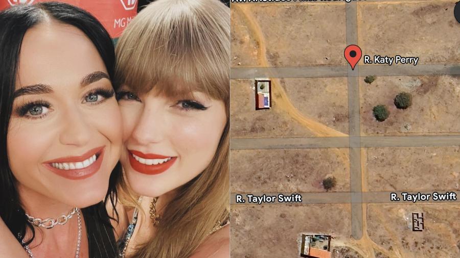 Katy Perry e Taylor Swift não receberam homenagens em nomes de ruas no Brasil - Reprodução/X/Google Mapas