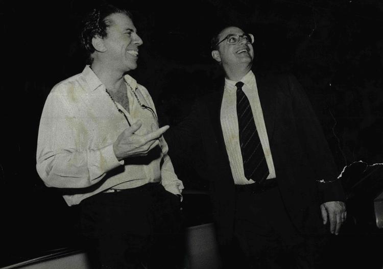 Silvio Santos com Paulo Maluf em São Paulo (SP), em 1988