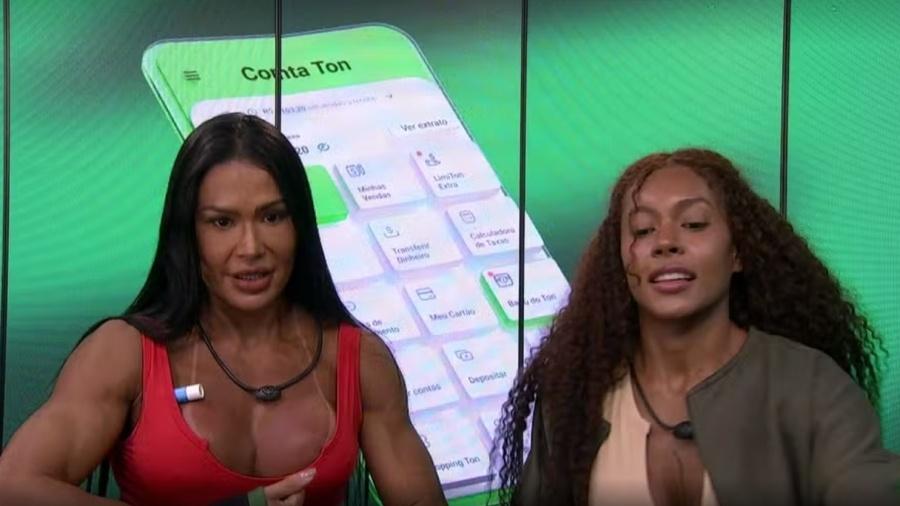 Gracyanne e Giovanna na dinâmica Pegar ou Guardar do BBB 25 