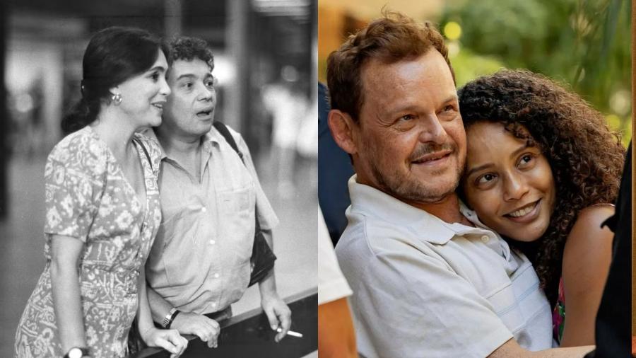 Regina Duarte e Pedro Paulo Rangel viveram Raquel e Poliana em 'Vale Tudo' em 1988; ao lado, Matheus Nachtergaele e Taís Araújo revivem os personagens Regina Duarte e Pedro Paulo Rangel viveram Raquel e Poliana em 'Vale Tudo' em 1988; ao lado, Matheus Nachtergaele e Taís Araújo revivem os personagens