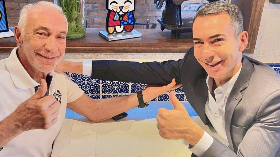 César Tralli publicou foto com pai