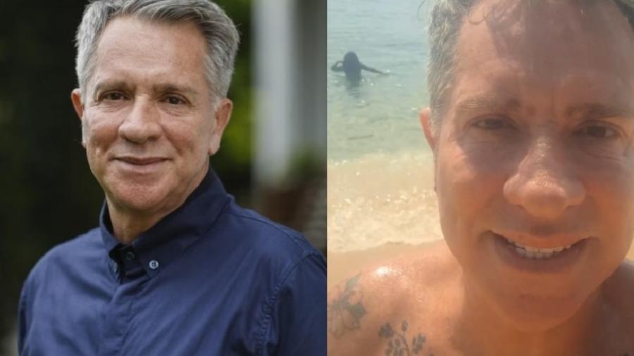 Luis Salem, que vive Eugênio (à esquerda) em 'Vale Tudo', curtiu a praia da Barra (à direita) nesta semana Luis Salem, que vive Eugênio (à esquerda) em 'Vale Tudo', curtiu a praia da Barra (à direita) nesta semana