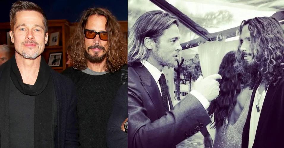 Bard Pitt e Chris Cornell, vocalista do Soundgarden e Audioslave, em dois momentos