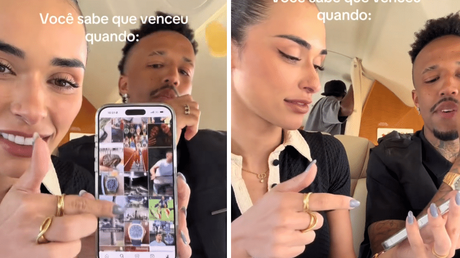 Tainá Castro postou vídeo investigando as redes sociais do marido Tainá Castro postou vídeo investigando as redes sociais do marido