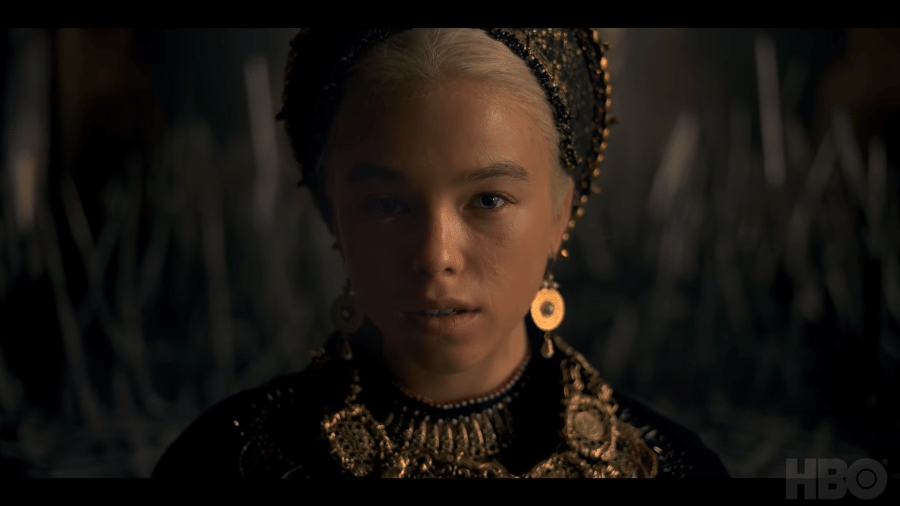 Milly Alcock é Rhaenyra Targaryen em "House of the Dragon" - Reprodução/HBO