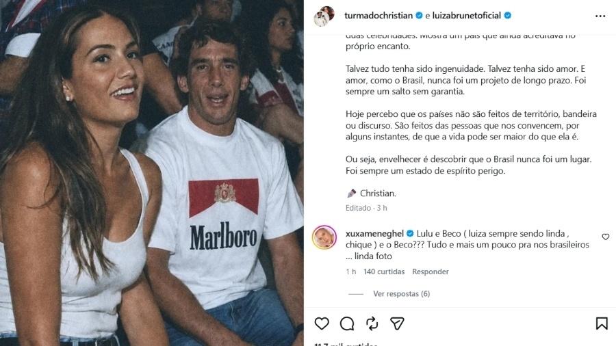 Xuxa comenta foto antiga de Luiza Brunet e Ayrton Senna - undefined