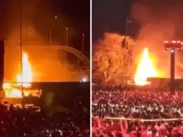 Incêndio atinge evento de samba em Recife durante show de Thiaguinho