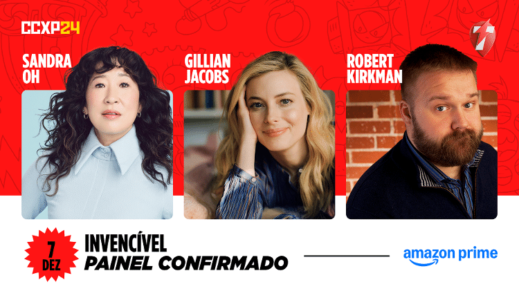 Robert Kirkman, Sandra Oh e Gillian Jacobs estarão divulgando a série animada 'Invencível' no sábado (7)