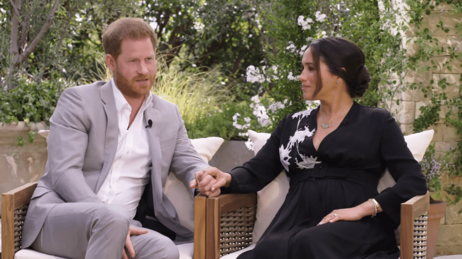 Meghan Markle e Príncipe Harry em entrevista concedida a Oprah Winfrey - Reprodução/YouTube