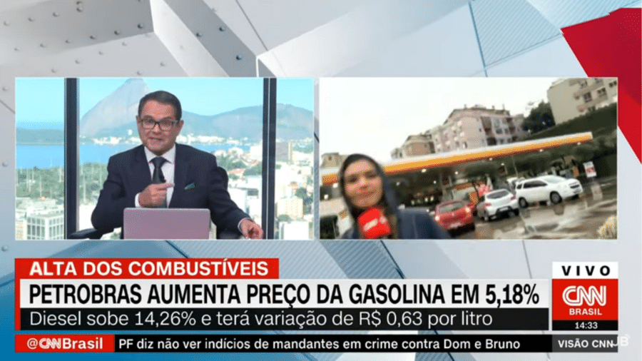 Câmera caiu enquanto a repórter fazia passagem ao estúdio da CNN - Reprodução/YouTube