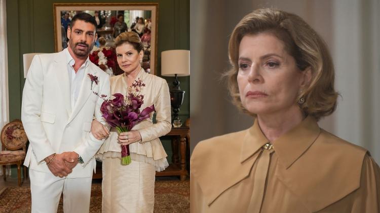 Odete (Debora Bloch) e César (Cauã Reymond) se casaram em 'Vale Tudo'