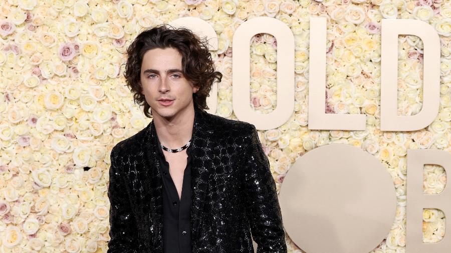 Timothée Chalamet, de 'Wonka', no Globo de Ouro 2024