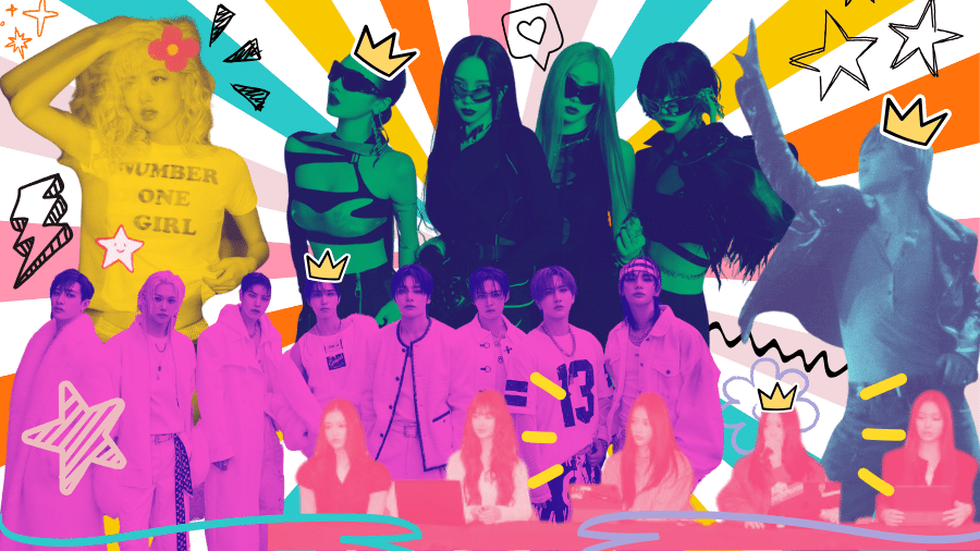 Destaques do ano no k-pop: Rosé, Jimin, Stray Kids, aespa e NewJeans - Arte UOL/Camila Monteiro