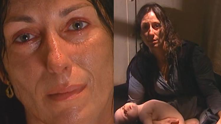 Leonora (Lu Grimaldi) se esconde com a filha em 'Terra Nostra'