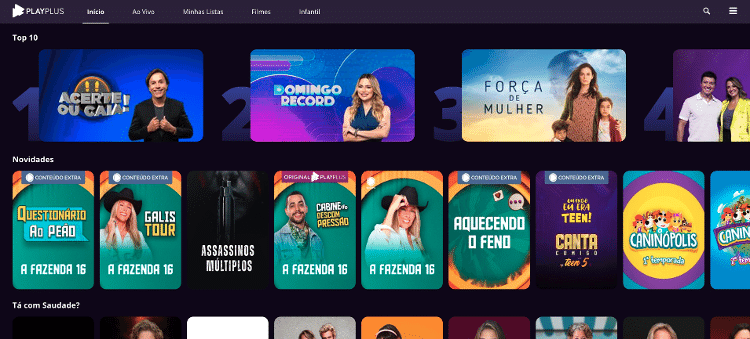 PlayPlus aposta em uma mescla de conteúdo da TV Record com originais e extras