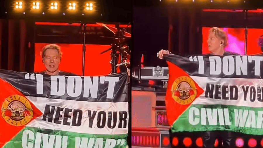 Axl levanta bandeira palestina em show