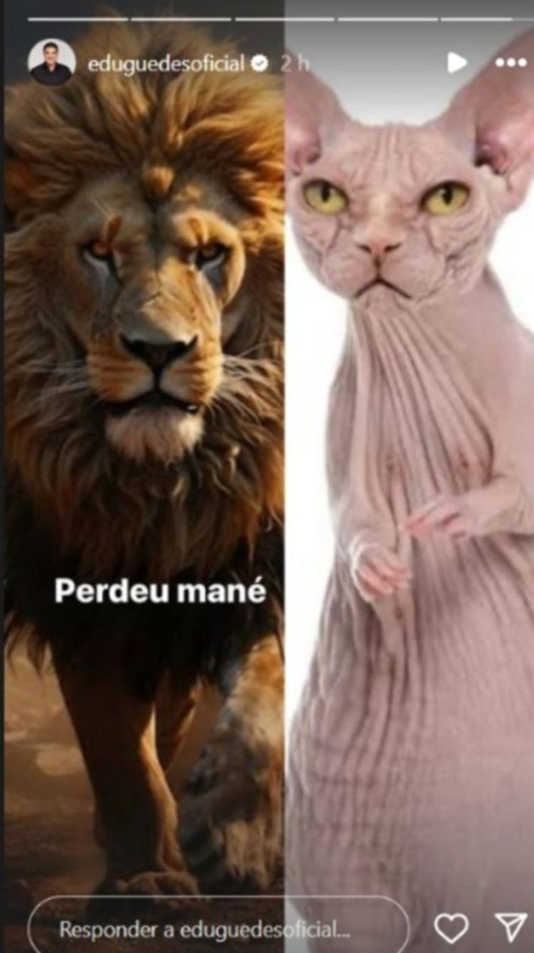 Publicação de Edu Guedes no Instagram Publicação de Edu Guedes no Instagram