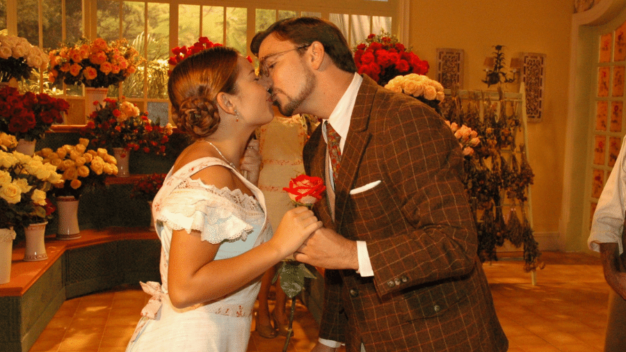 Mirna (Fernanda Souza) e Jorge (Marcelo Faria) em 'Alma Gêmea'