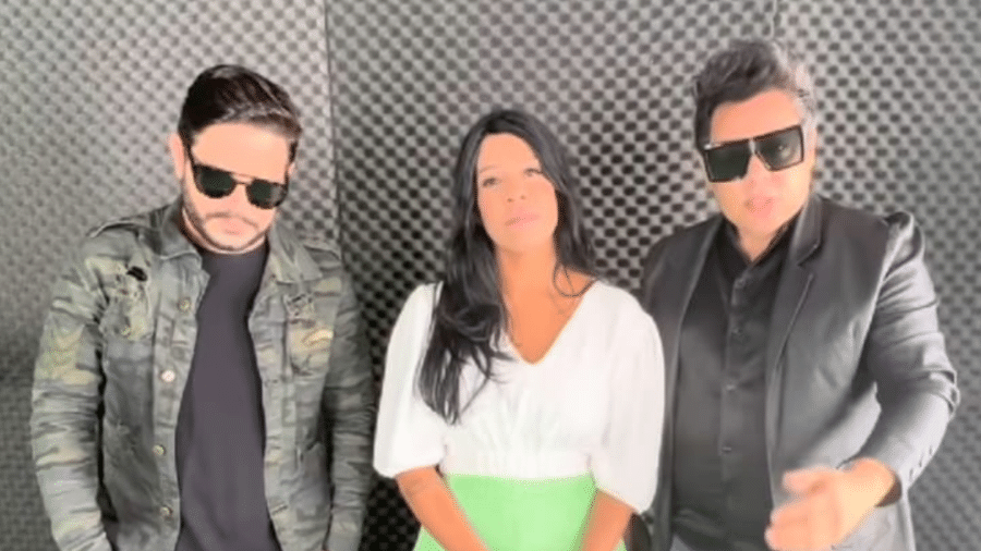 Calcinha Preta: os vocalistas Bell Oliver, Silvânia Aquino e Daniel Diau - Reprodução/Instagram