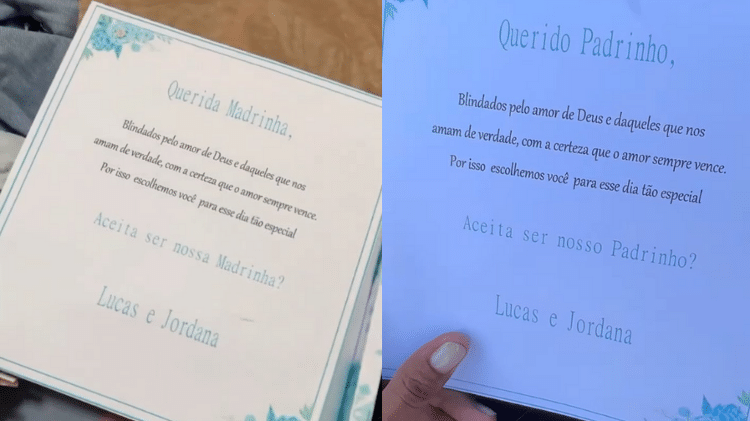 Convite dos padrinhos de Jojo - Reprodução/Instagram - Reprodução/Instagram