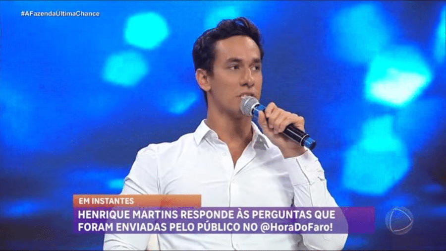 A Fazenda 2023: Henrique Martins participou do programa Hora do Faro - Reprodução/RecordTV