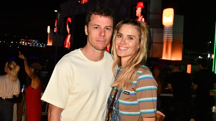 Carolina Dieckmann e o marido Tiago Worcman no último dia de Rock in Rio 2024