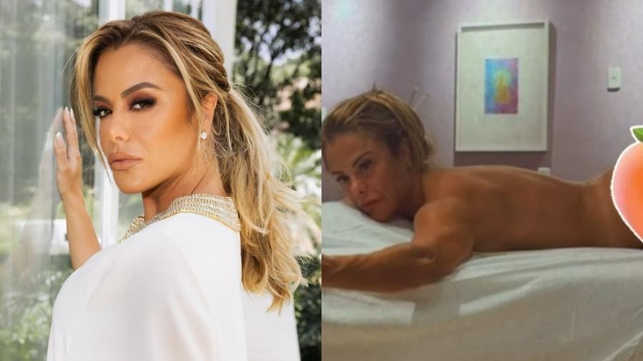 Poliana Rocha censura bumbum ao mostrar massagem Poliana Rocha censura bumbum ao mostrar massagem
