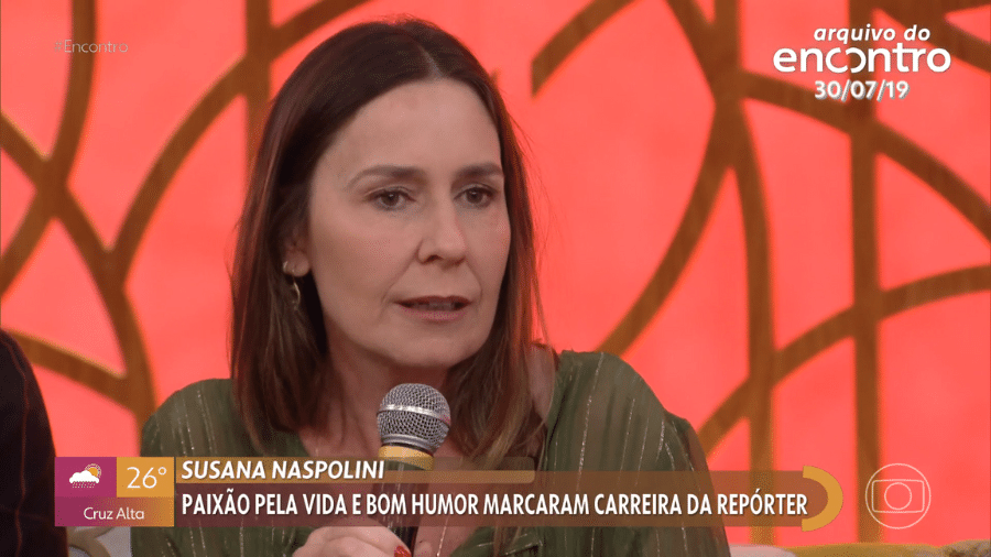 Susana Naspolini comentou sobre o câncer no "Encontro" (TV Globo) - Reprodução/TV Globo