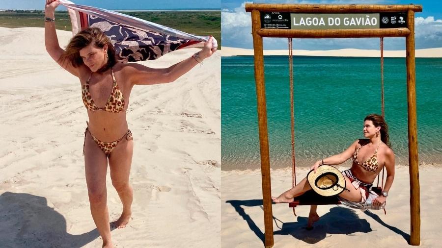 Cristiana Oliveira curte viagem pelos Lençóis Maranhenses