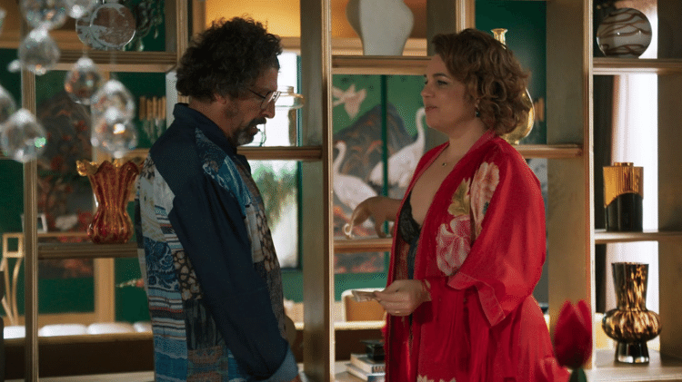 Osmar (Milhem Cortaz) e Violeta (Isabel Teixeira) no primeira capítulo de 'Volta por Cima'