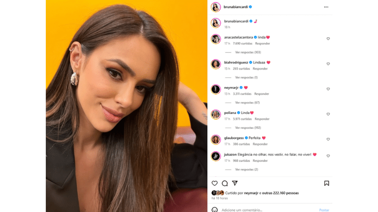 Bruna Biancardi recebeu elogios de Poliana Rocha e Ana Castela Bruna Biancardi recebeu elogios de Poliana Rocha e Ana Castela