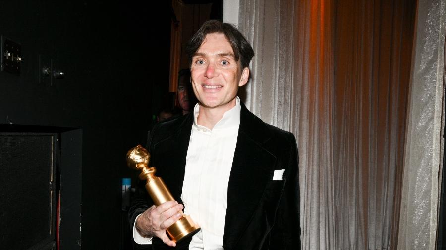 Cillian Murphy levou o prêmio de Melhor Ator no Globo de Ouro 2024 - Michael Buckner/Golden Globes 2024/Golden Globes 2024 via Getty Images